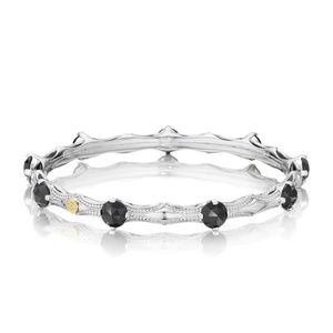 Tacori Classic Rock Sterling Silver & Black Onyx Bangle